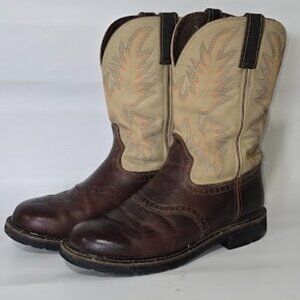 Justin Original Work BOOTS WK4660 Men's Size 10.5D Stampede Boot Leather Brown